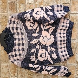 ARIELLE Vintage Pink Floral Pullover Sweater